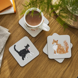 Ulster Weavers Coasters - Feline Friends - set of 4-