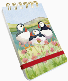 Emma Ball Mini Spiral Pad - Sea Thrift Puffins
