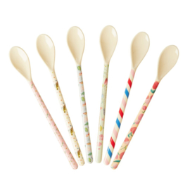 Rice Melamine Latte Spoon with 6 Assorted 'Choose Happy' Prints