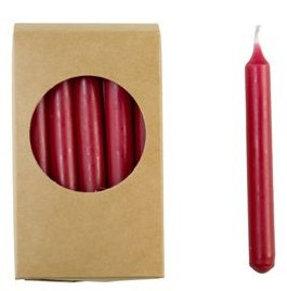 Rustik Lys - Potloodkaarsjes - Ø 1,2 cm x 10 cm - Antiek Rood - 20 st.