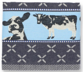 Bunzlau Tea Towel Cows Dark Blue