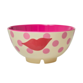 Rice Medium Melamine Bowl - Kiss Print