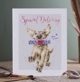 Wrendale Designs 'Special Delivery' Golden Retriever Birthday Card