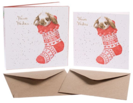 Wrendale Designs 'Christmas Stocking' Rabbit Christmas Card Box Set - set van 8 kaarten