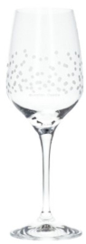 Bunzlau Witte Wijnglas Bubble Dots 350 ml -wit-