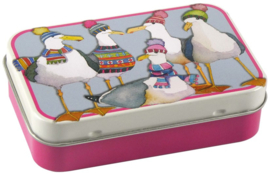 Emma Ball Mini Rectangular Tin - Seagulls in Beanies
