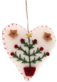 Meander Hart met Kerstboom -vilt-