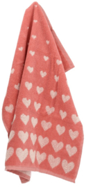 Bunzlau Kitchen Towel - Hearts Pink