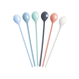 Rice Melamine Latte Spoons in Assorted 'Happy 21st' colors - Bundle of 6