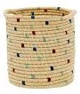 Rice Raffia Basket Ø 20 cm -Blue-