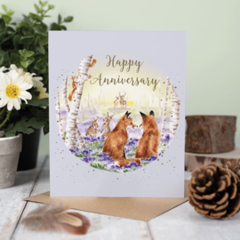 Wrendale Designs 'Bluebell Woods' woodland animal Anniversary Card