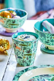 Rice Medium Melamine Bowl - Jungle Print Green Print *vernieuwd model*