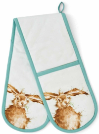 Wrendale Designs 'Hare-Brained' Hare Double Oven Gloves