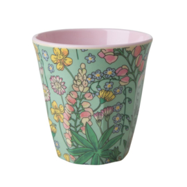 Rice Melamine Cup with Lupin Print - Two Tone - Medium