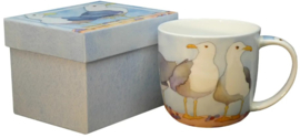 Emma Ball Mug with Gift Box Seagulls -mok met rond oor-