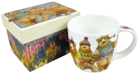 Emma Ball Mug with Gift Box - Woolly Bears -mok met rond oor-
