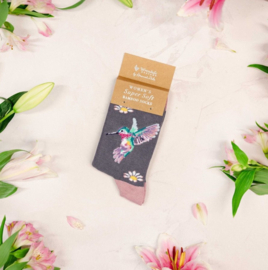 Wrendale Designs Socks 'Wisteria Wishes' Hummingbird - Dames maat 37–41