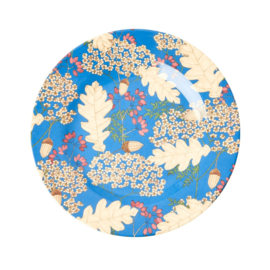 Rice Melamine Side Plate with Autumn and Acorns Print -bord met rand-