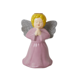 Rice Large Angel Ceramic Candle Holder - Pink