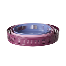 Rice Metal Oval Tray - Aubergine, Pink or Lavender -