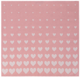 Bunzlau Tea Towel - Hearts Pink