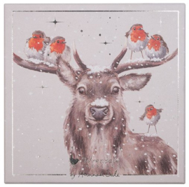 Wrendale Designs 'Festive Friends' Stag Luxury Boxed Christmas Cards - set van 8 kaarten