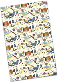Emma Ball Cotton Tea Towel - Stitched Birdies