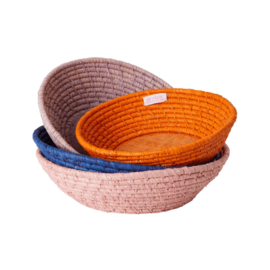 Rice Raffia Round Bread Basket in 'Follow the Call of the Disco Ball' colors