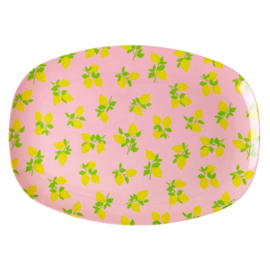 Rice Melamine Rectangular Plate - Lemon Print