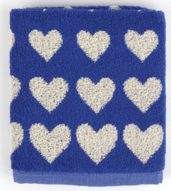 Bunzlau Kitchen Towel Hearts Royal Blue