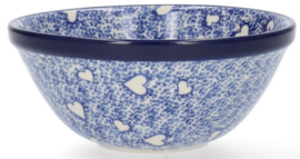 Bunzlau Bowl 450 ml Ø 14 cm - White Hearts -Limited Edition-