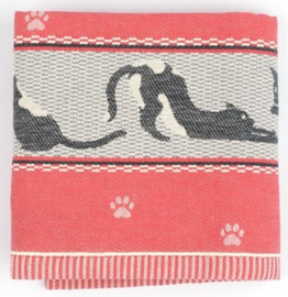 Bunzlau Tea Towel Cats Red
