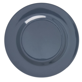 Rice Melamine Round Dinner Plate in Dark Grey