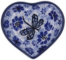 Bunzlau Teabag Dish Heart Dragonfly