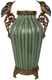 Meander Porseleinen Vaas IJsvogels - Brons