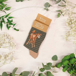 Wrendale Designs Socks 'Flutterly Fabulous' Cow - Dames maat 37–41