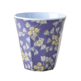 Rice Medium Melamine Cup - Two Tone - Hanging Flower Print