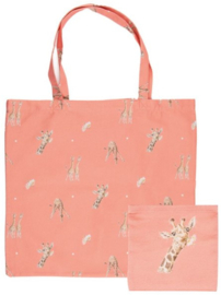 Wrendale Designs 'Flowers' Foldable Shopper Bag - Giraffe