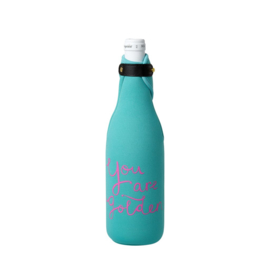 Rice Neoprene Wine Cooler with 3 Assorted Designs - Pink, Sky Blue or Green