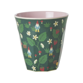 Rice Medium Melamine Cup - Forest Gnome Print