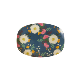 Rice Small Melamine Rectangular Plate - Wedding Bouquet Print