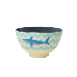Rice Small Melamine Bowl - Shark Print
