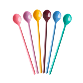 Rice Melamine Latte Spoons in Assorted 'Dance it Out' Colors - Bundle of 6