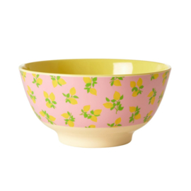 Rice Medium Melamine Bowl - Lemon Print