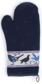 Bunzlau Oven Glove Birds Dark Blue