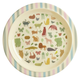 Rice Melamine Kids Plate - Sweet Jungle Print -bord met verdieping-