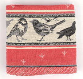 Bunzlau Tea Towel Birds Red