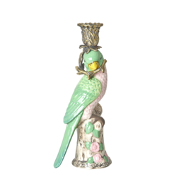 Rice Ceramic Candle Holder Bird Shape - Green