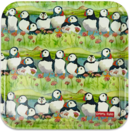 Emma Ball Square Tray - Sea Thrift Puffin