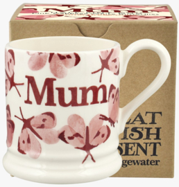 Emma Bridgewater Pink Cabbage White Butterfly Mum 1/2 Pint Mug Boxed